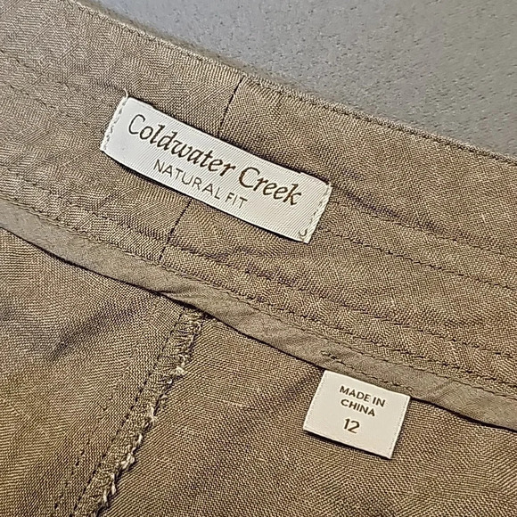 Coldwater Creek Linen Blend Capris, Natural Fit Sz 12 Like New - Picture 8 of 11